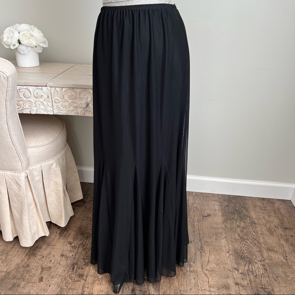 Vintage Dresses & Skirts - Black Maxi Skirt J.R. Nights by Caliendo Vintage 10